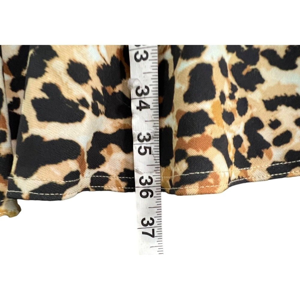 Boston Proper Leopard Print Dress Womens S Bodycon Ruffle Hem Sleeveless Mini - Picture 9 of 14
